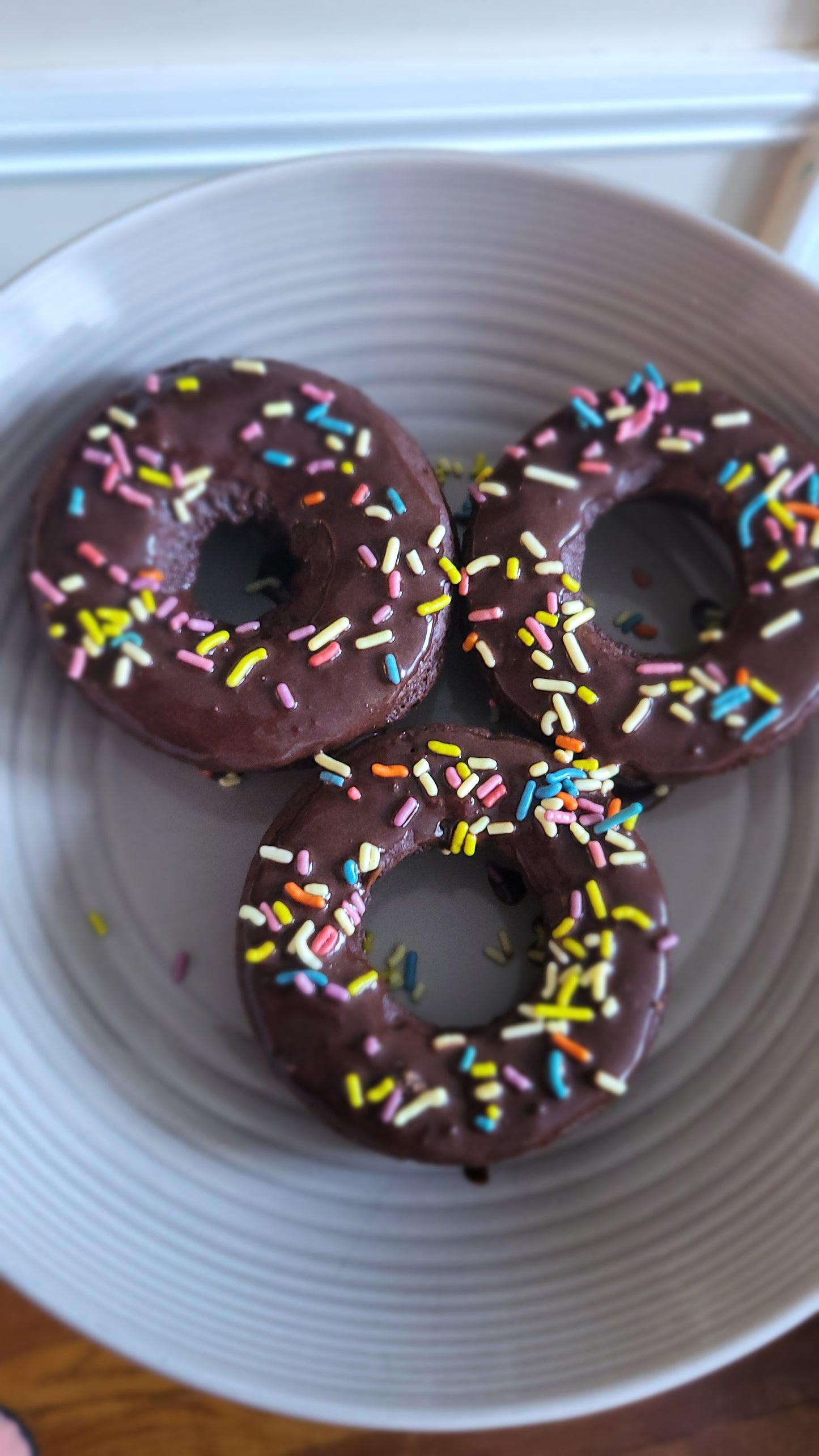 Chocolate Donuts w/Chocolate Frosting & Sprinkles