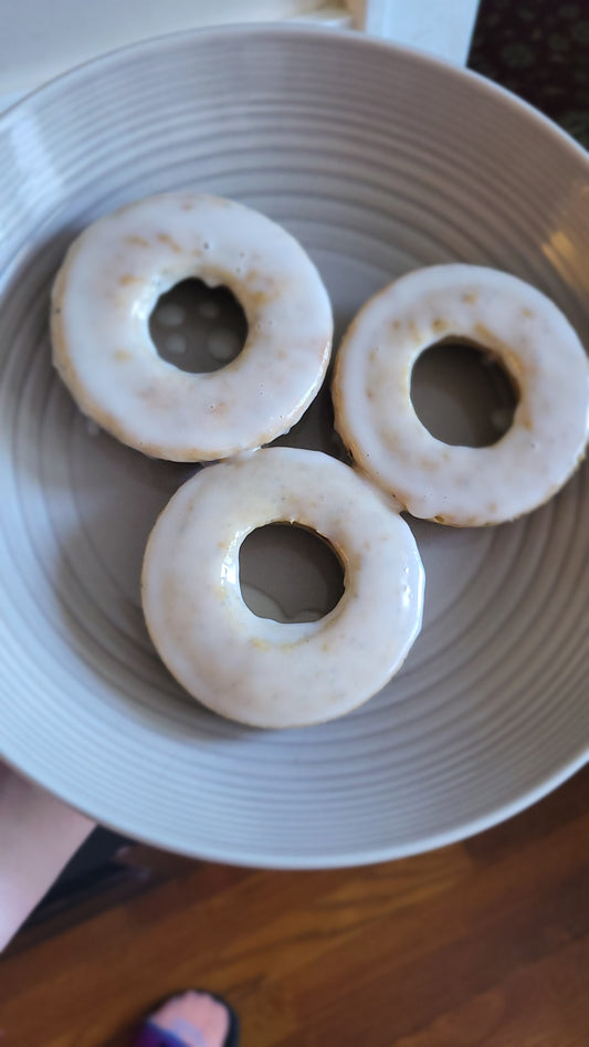 Lemon Poppyseed Donuts w/ Lemon Frosting